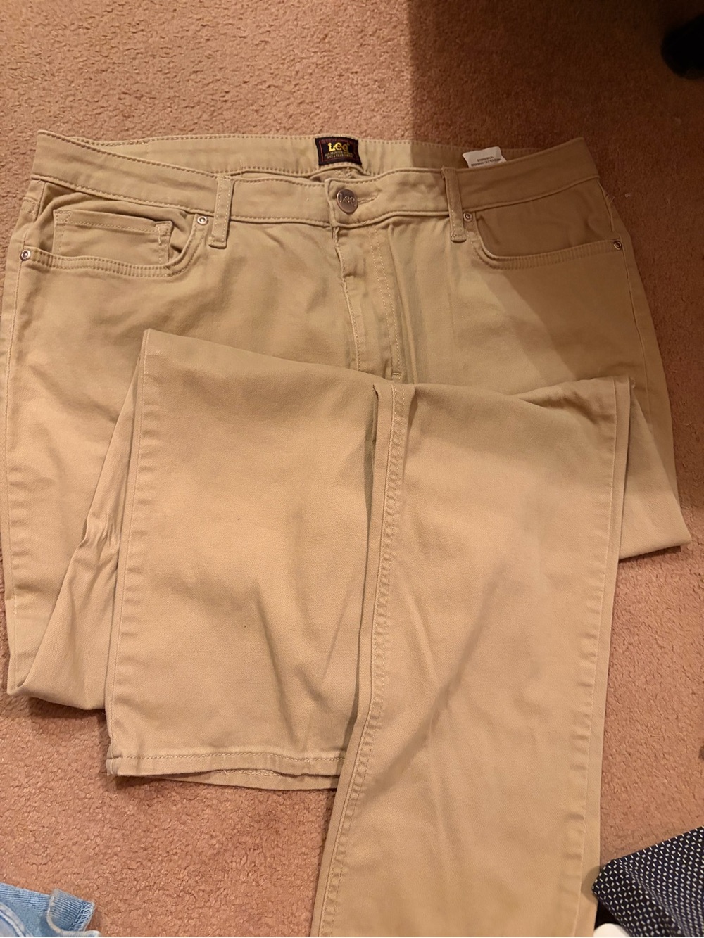 Lee Classic Straight Khaki Pants in Beige